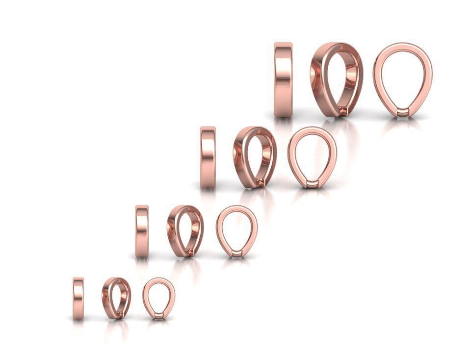 DIAMOND BAILS PACKAGE 4 different size for Pendants Necklaces 3D print model_29