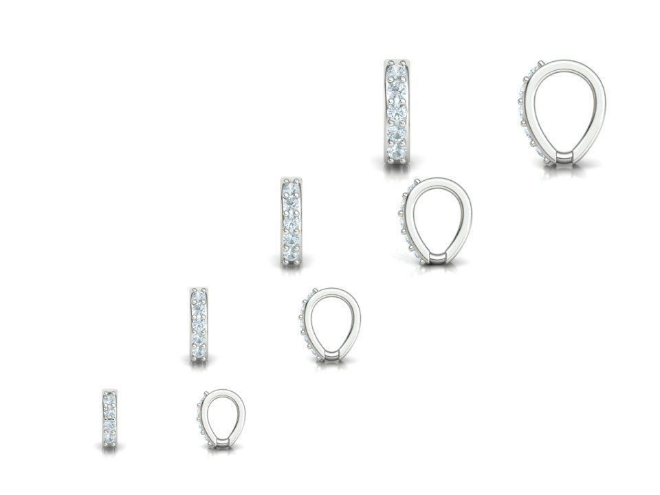 DIAMOND BAILS PACKAGE 4 different size for Pendants Necklaces 3D print model_10