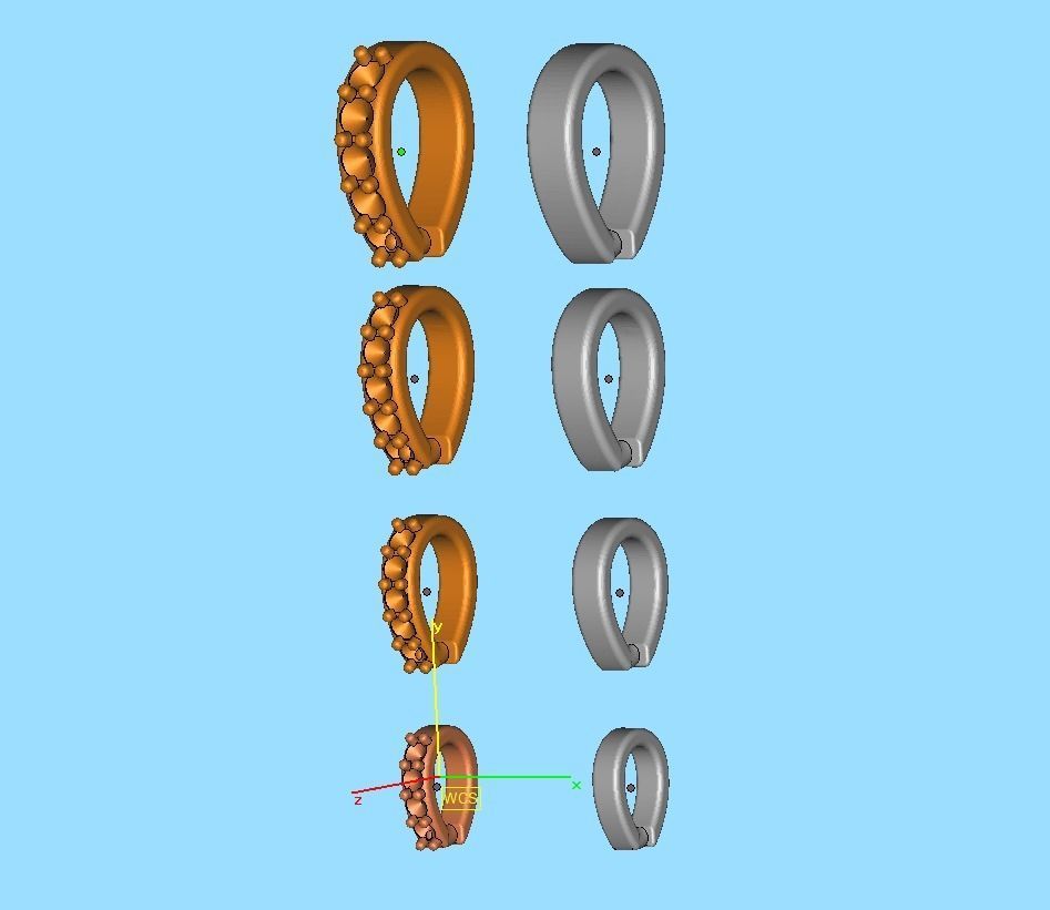 DIAMOND BAILS PACKAGE 4 different size for Pendants Necklaces 3D print model_20