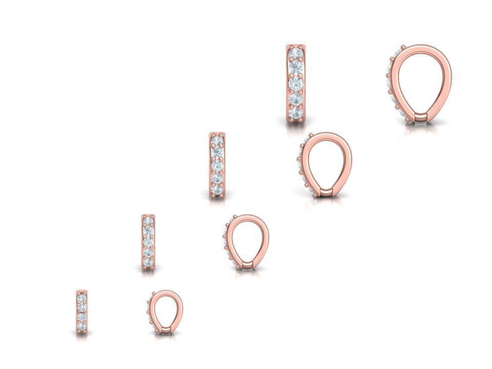 DIAMOND BAILS PACKAGE 4 different size for Pendants Necklaces 3D print model_8