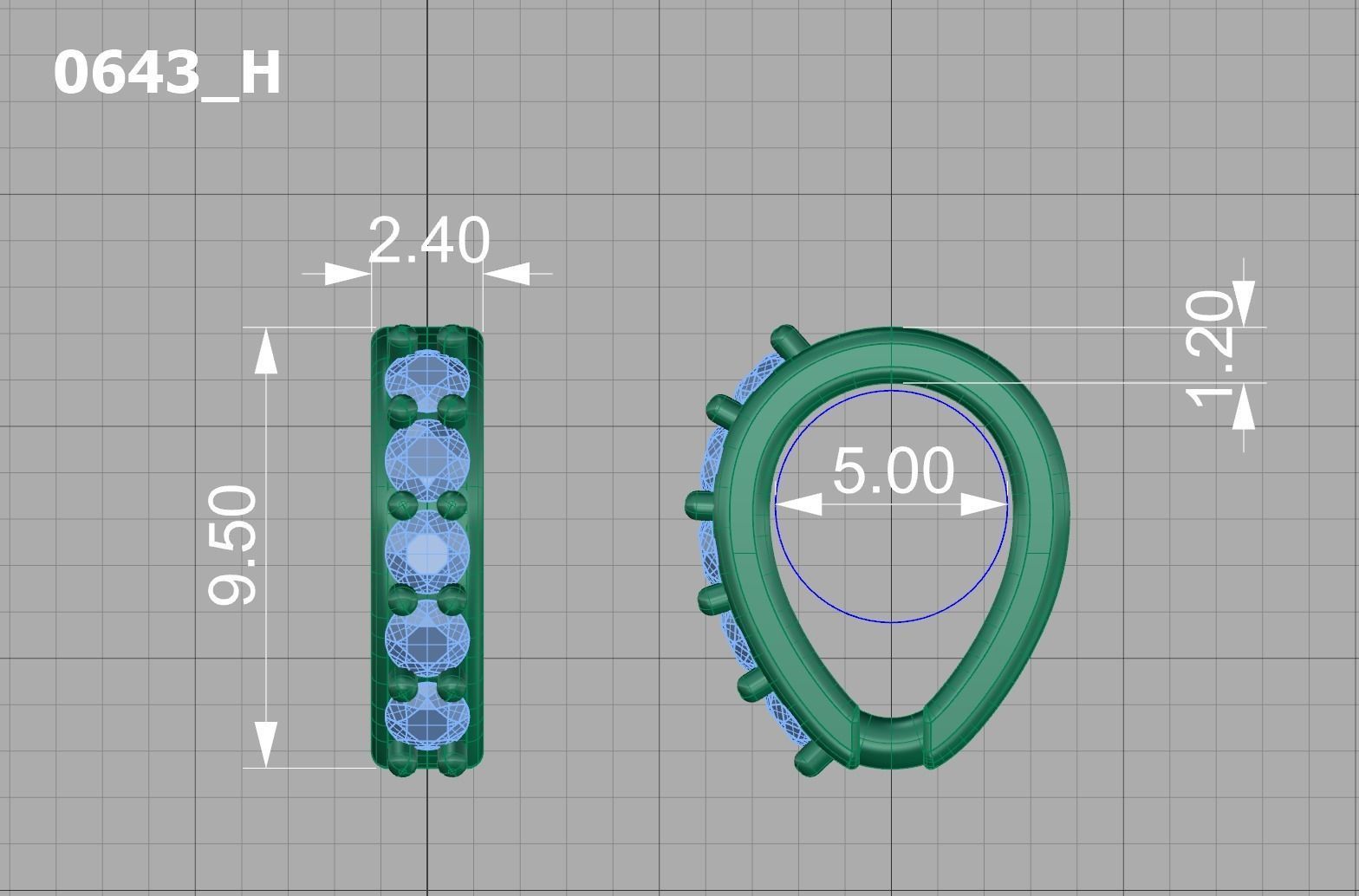 DIAMOND BAILS PACKAGE 4 different size for Pendants Necklaces 3D print model_25