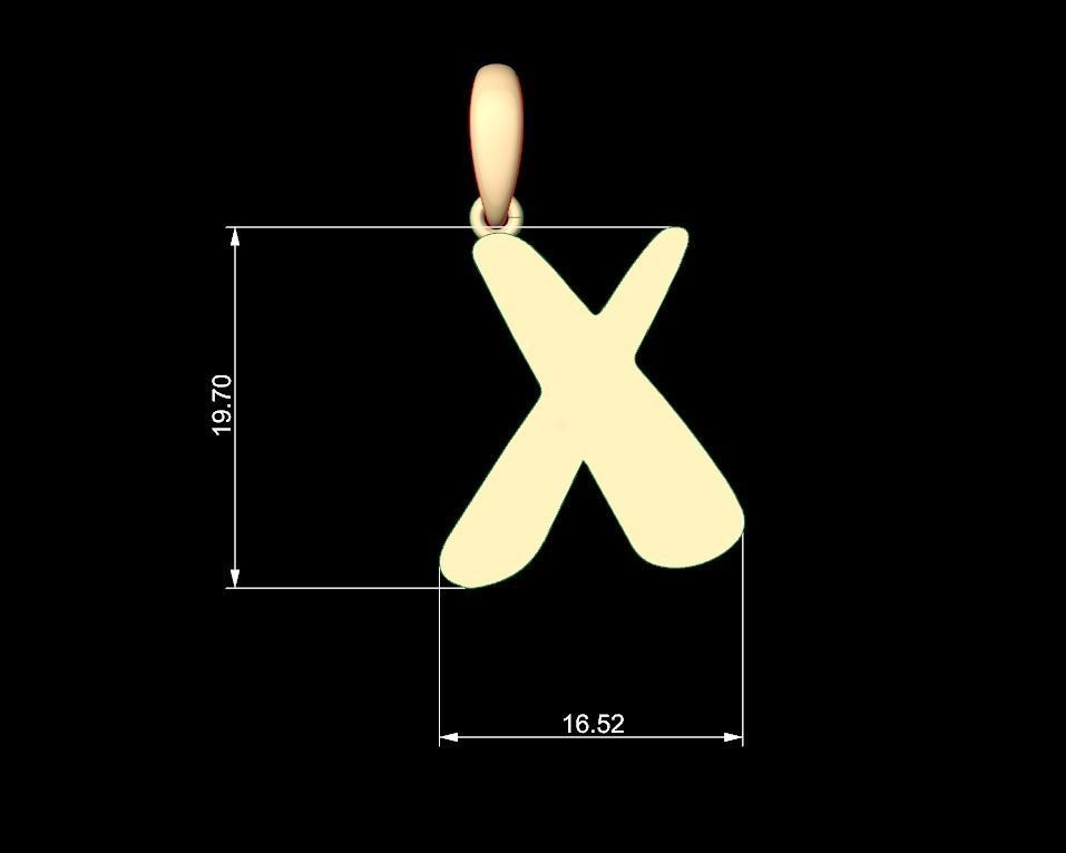 Initial Letters Pendant The Historich X 3D print model_4