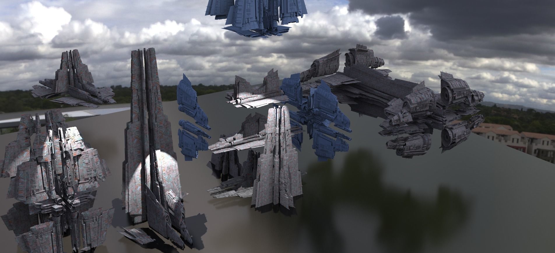 Stargate Pyramid City 3D FBX file 12 models 3D model_1