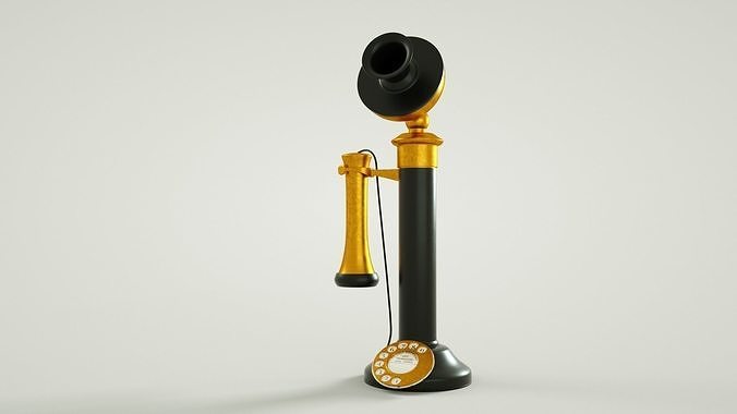 candlestick telephone Low-poly 3D model