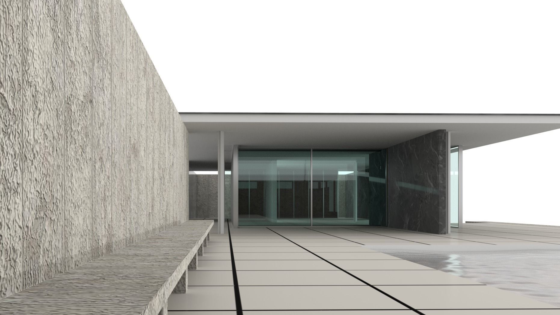 Barcelona Pavilion 3D model_2