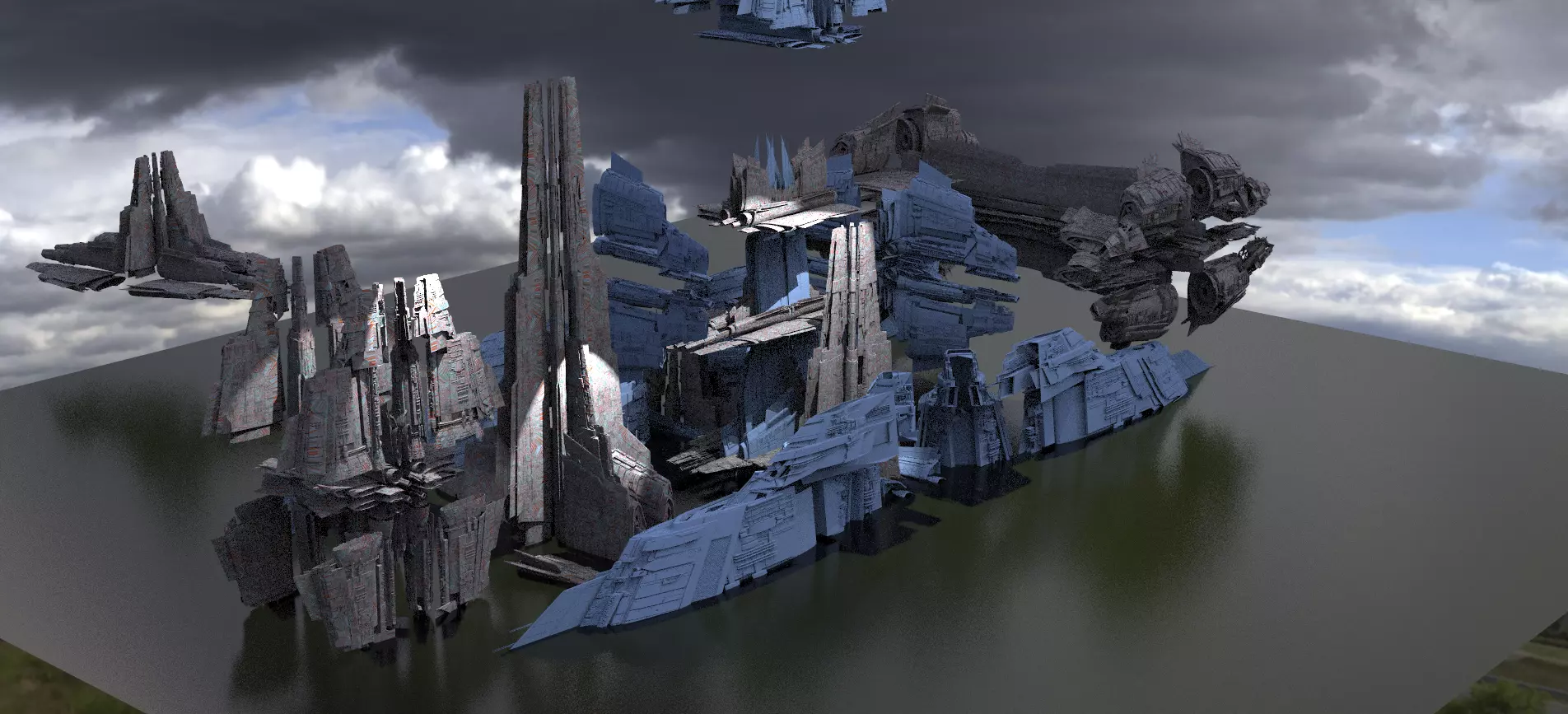 Stargate Pyramid City Ships 19 models 3D model_0