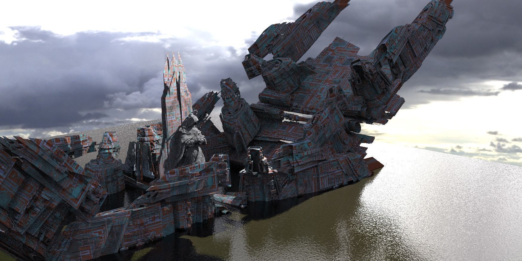 Stargate Pyramid City Temple Extension models  3D model_1