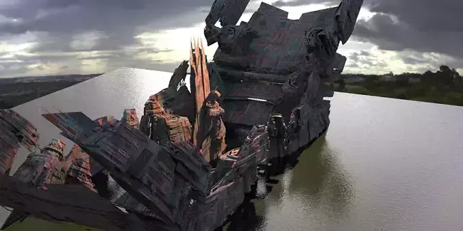 Stargate Pyramid Statue Temple  Gods 3D model