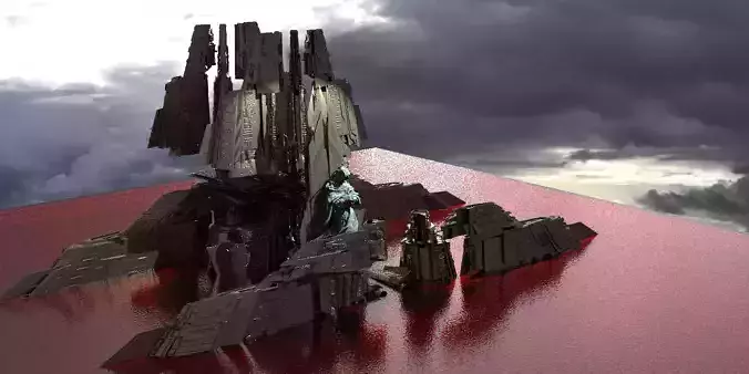 Stargate Egyptian Temple Saturn Blood Kit bash  3D model
