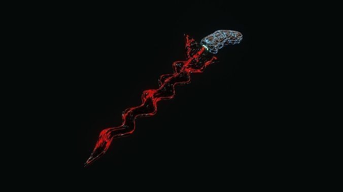 Obsidian keris Free low-poly 3D model