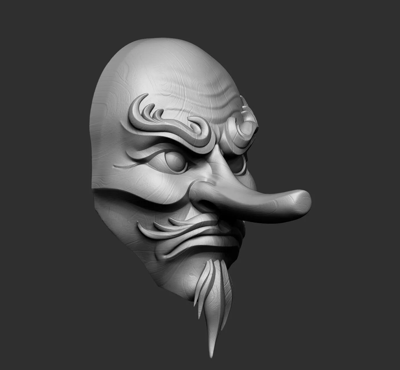 Tengu Mask Pendant Magnet Oni Mask Samurai Mask 3D print model