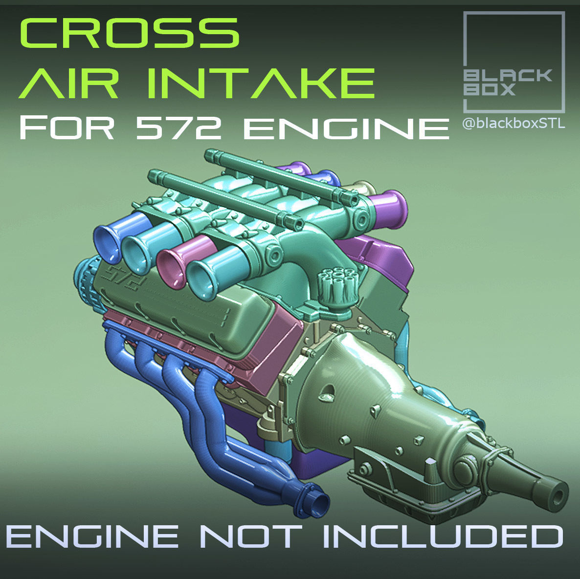 Cross Velocity Stack set for 572 ENGINE 1-24th 3D print model_3