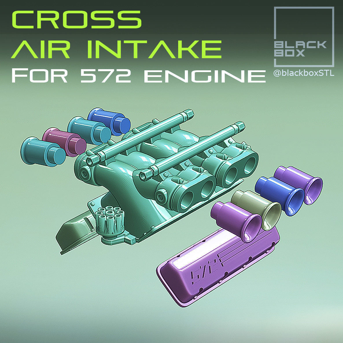 Cross Velocity Stack set for 572 ENGINE 1-24th 3D print model_2