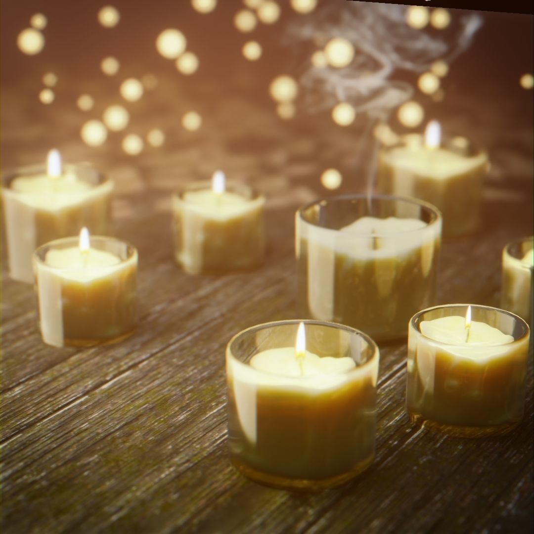 Candle Scene Low-poly 3D model_2