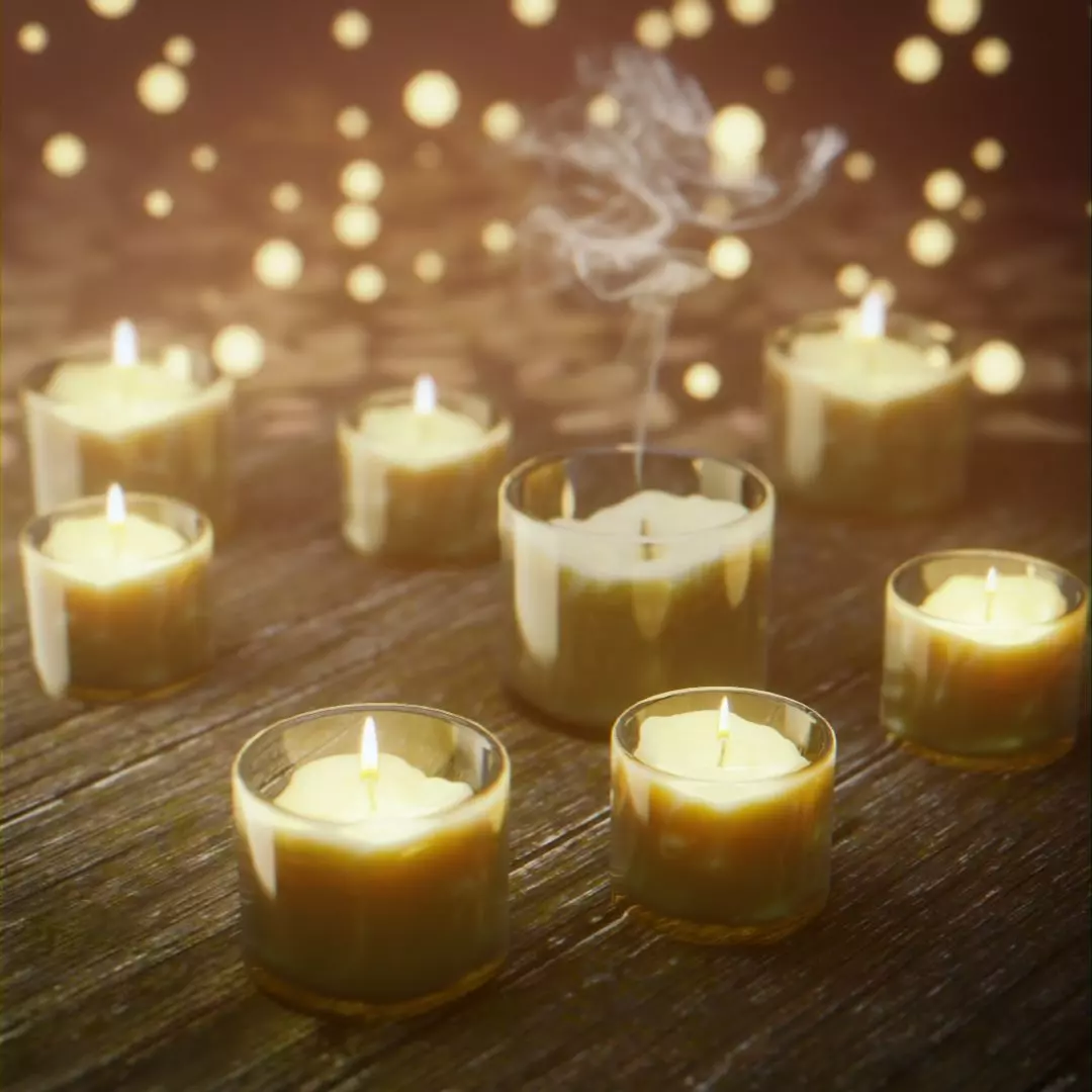 Candle Scene Low-poly 3D model_0