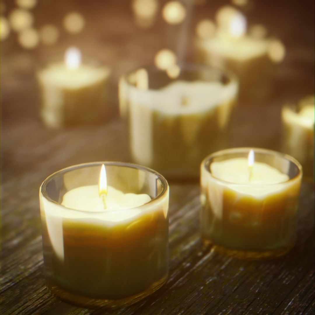 Candle Scene Low-poly 3D model_1