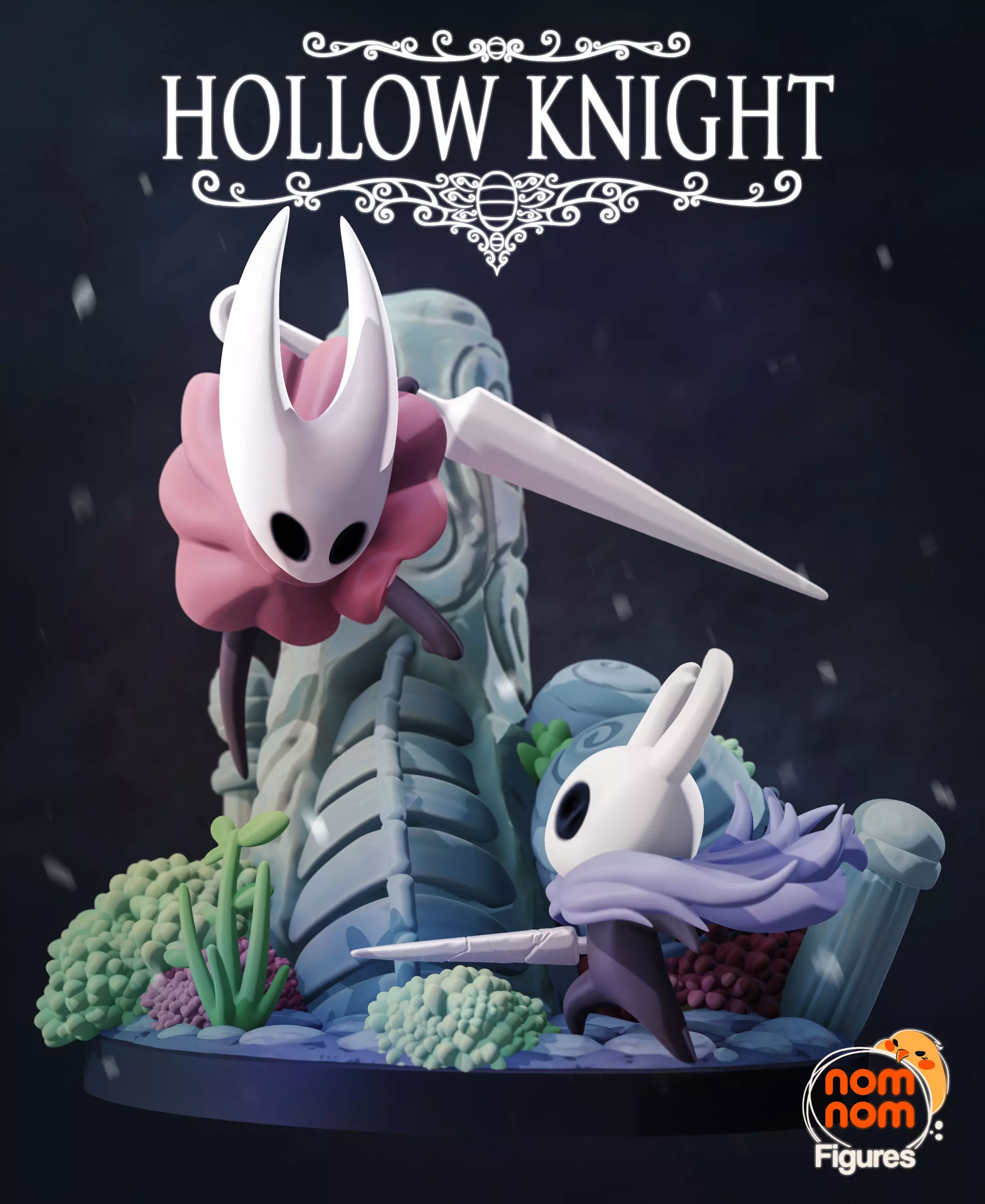 Chibi Knight and Hornet from Hollow Knight 3D print model_0