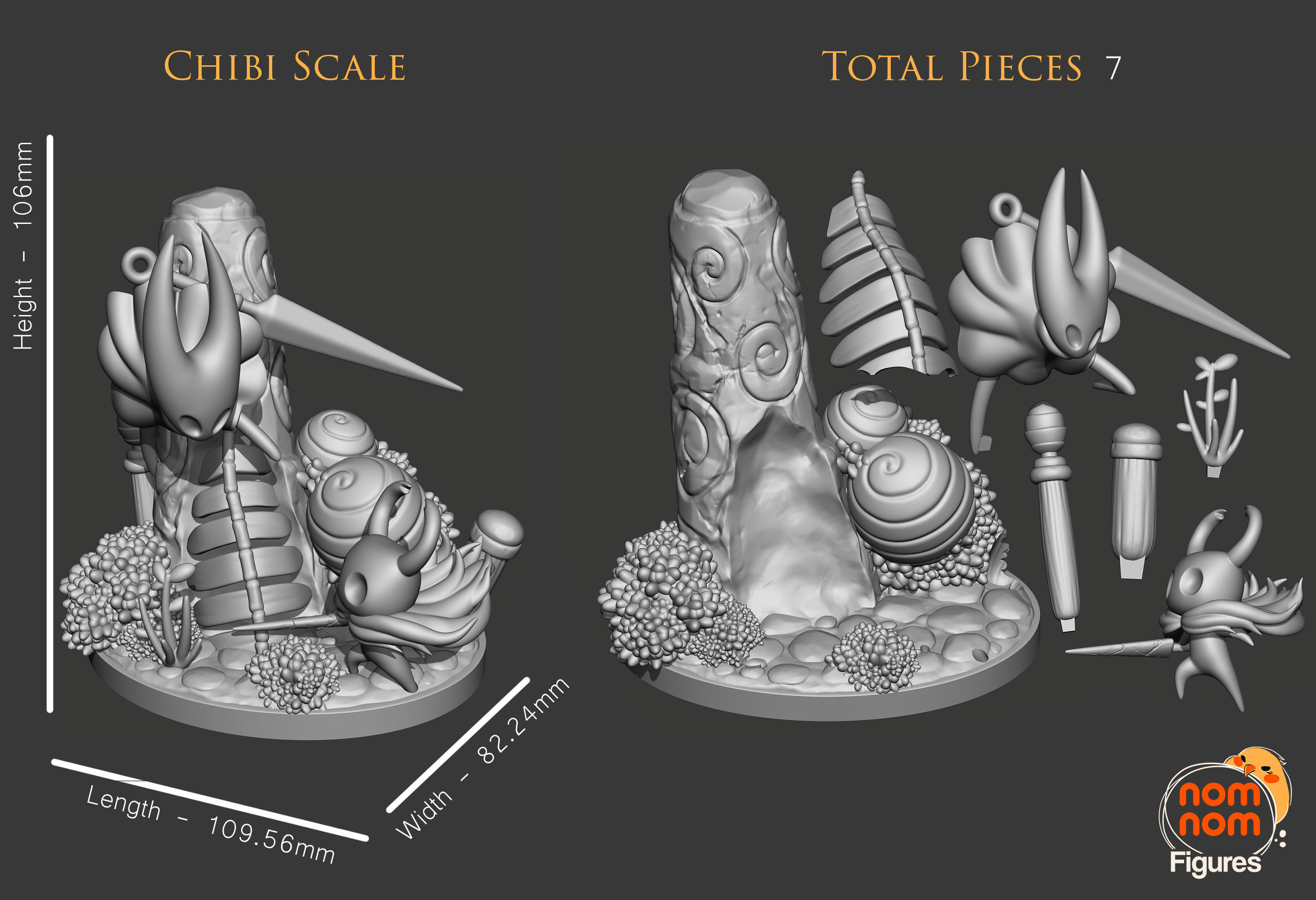 Chibi Knight and Hornet from Hollow Knight 3D print model_2