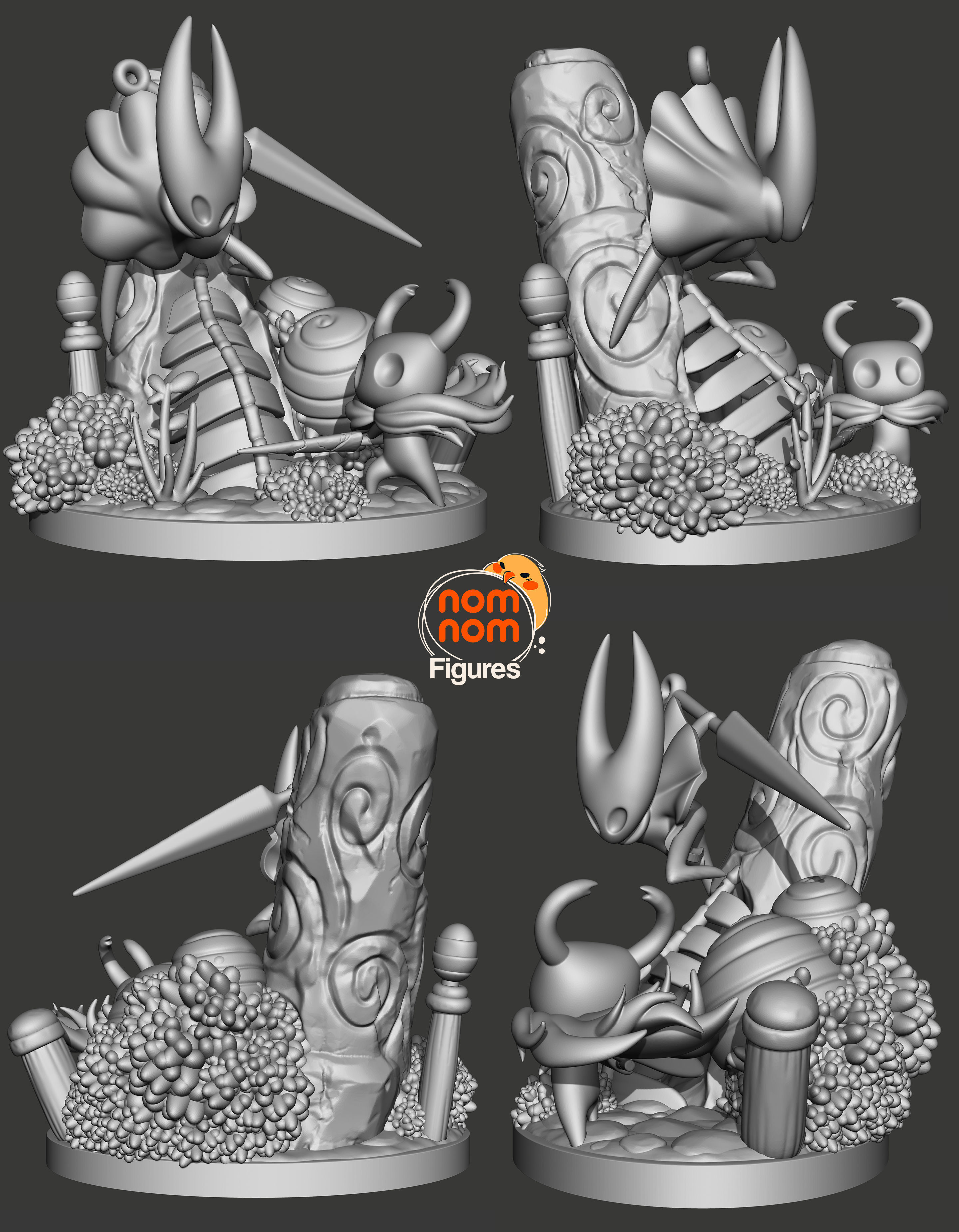 Chibi Knight and Hornet from Hollow Knight 3D print model_1