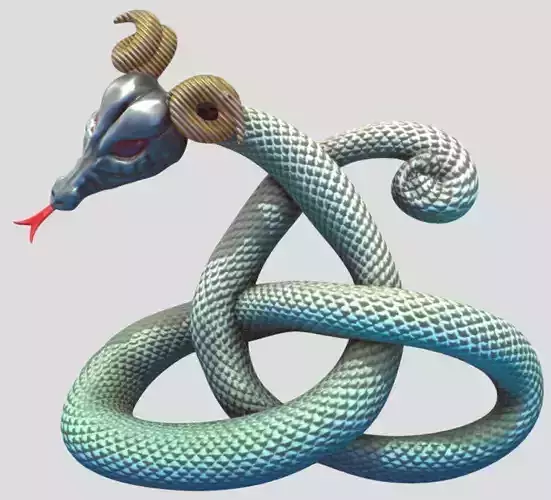 snake with devil horn Free 3D model