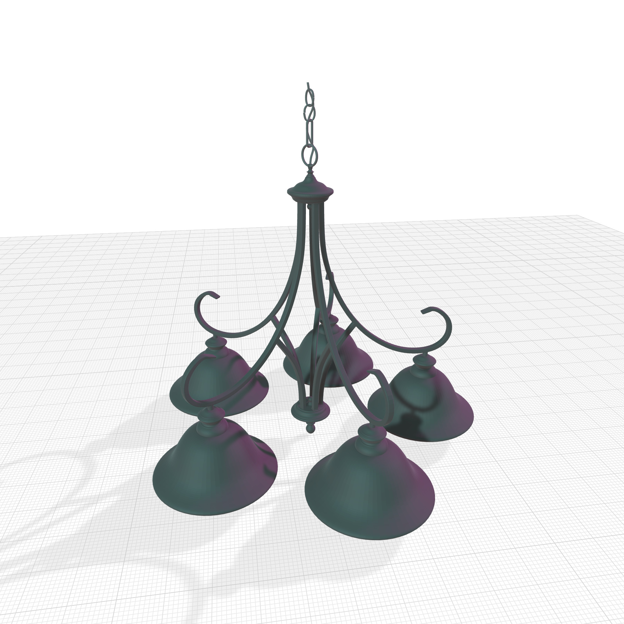 Ehmann 5 - Light Shaded Classic  Traditional Chandelier 3D model_6