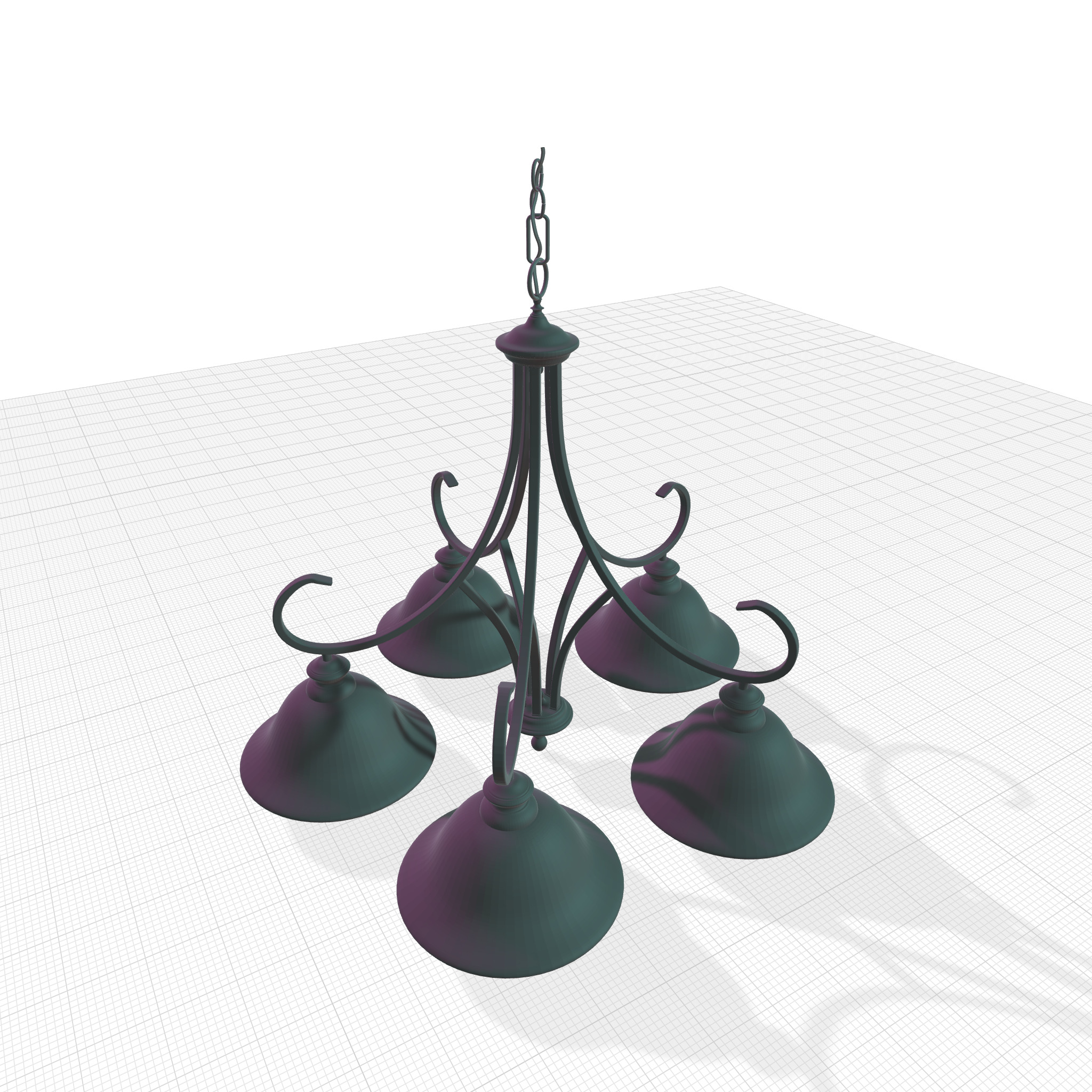 Ehmann 5 - Light Shaded Classic  Traditional Chandelier 3D model_3