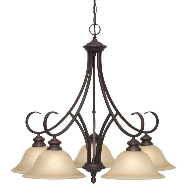 Ehmann 5 - Light Shaded Classic  Traditional Chandelier 3D model_1