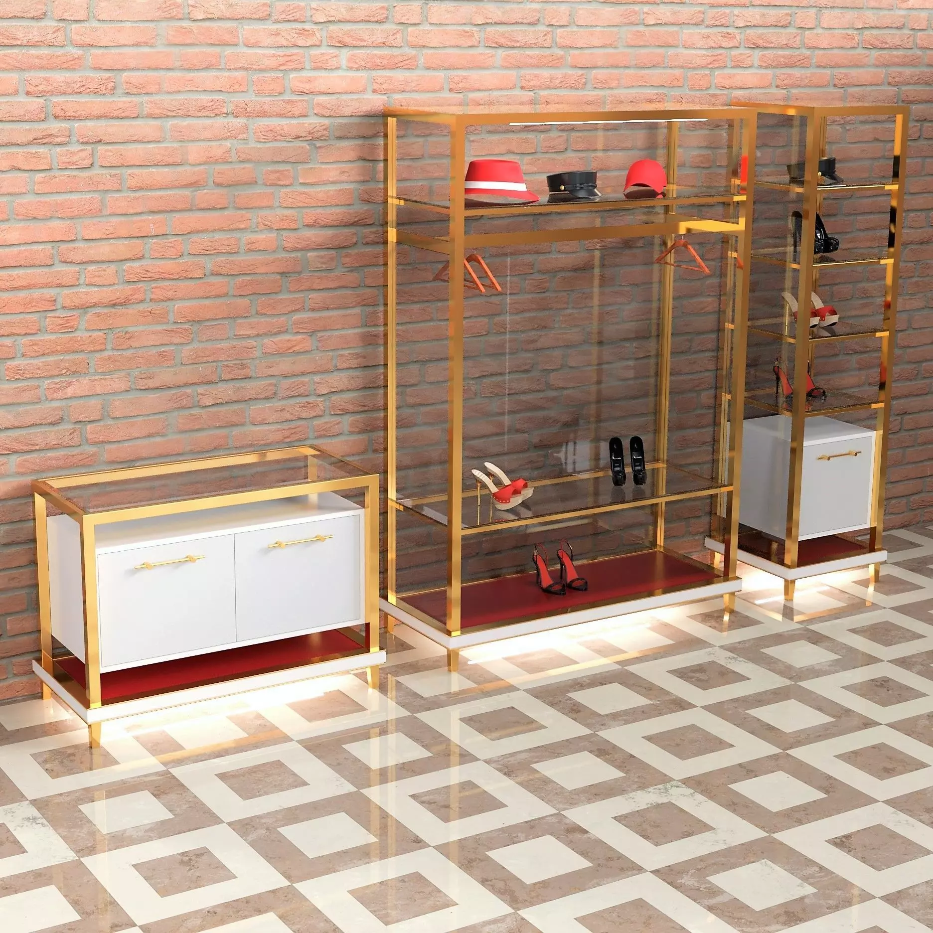 Shop Showcases Display 3D Model Collection_0