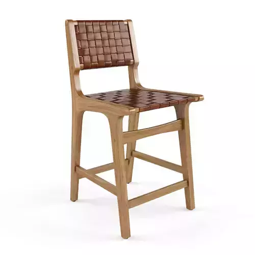 Ceylon Woven Counter Height Barstool 3D model