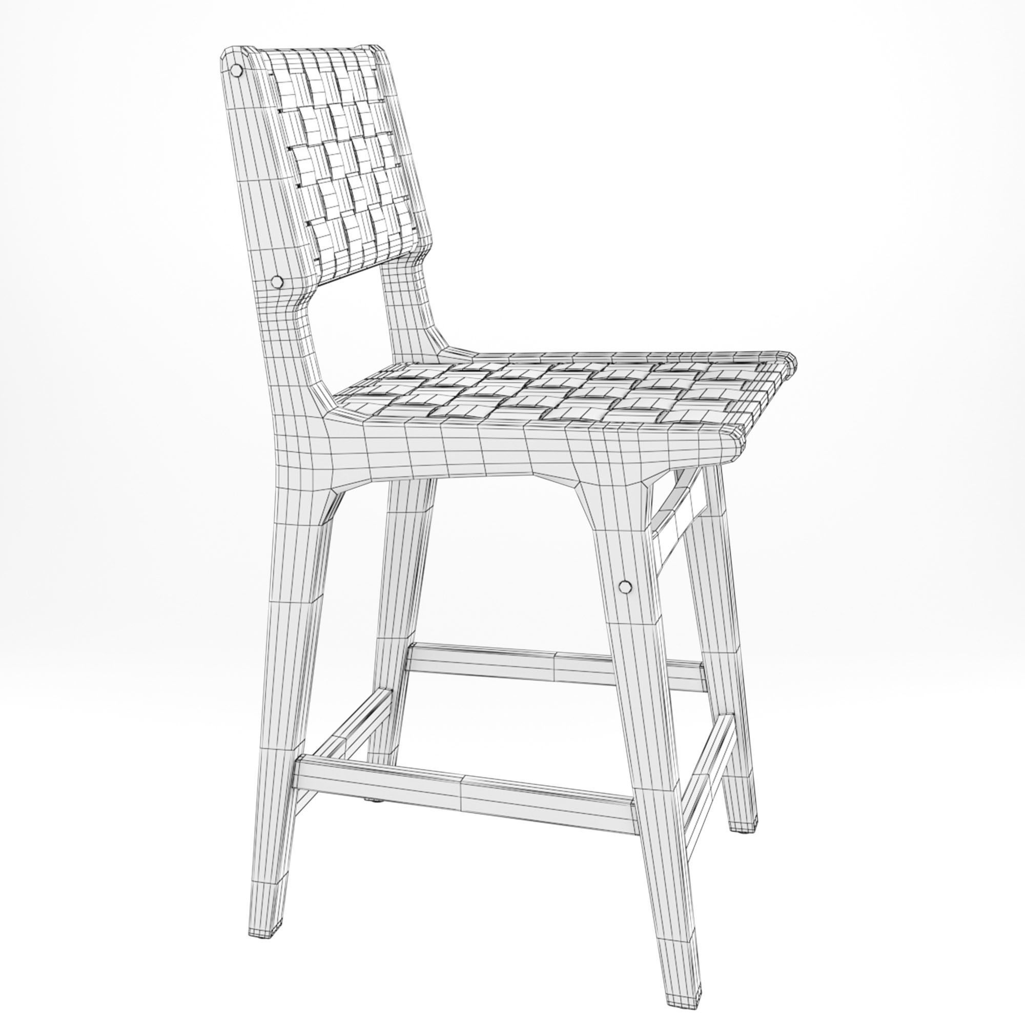 Ceylon Woven Counter Height Barstool 3D model_3