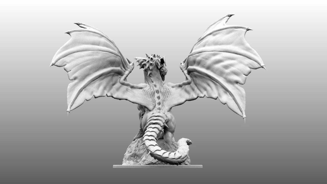 4-Inch Base Gargantuan Blue Dragon 3D print model_15