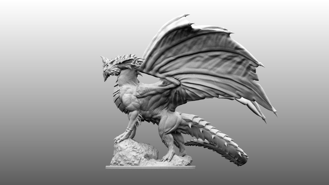 4-Inch Base Gargantuan Blue Dragon 3D print model_13