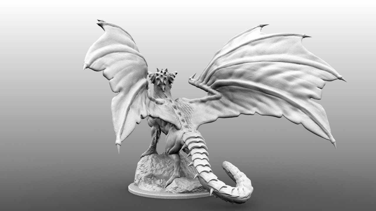 4-Inch Base Gargantuan Blue Dragon 3D print model_19