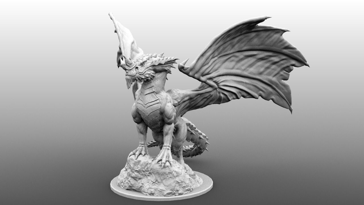 4-Inch Base Gargantuan Blue Dragon 3D print model_17