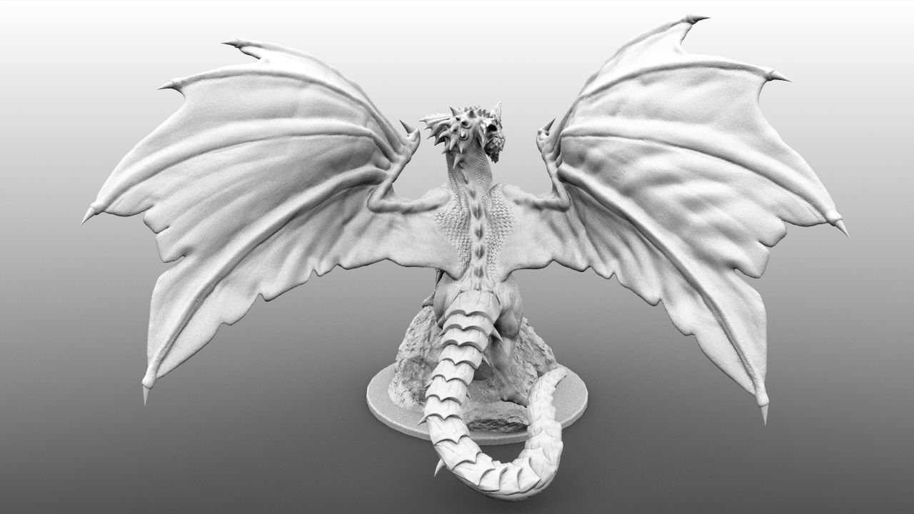 4-Inch Base Gargantuan Blue Dragon 3D print model_20