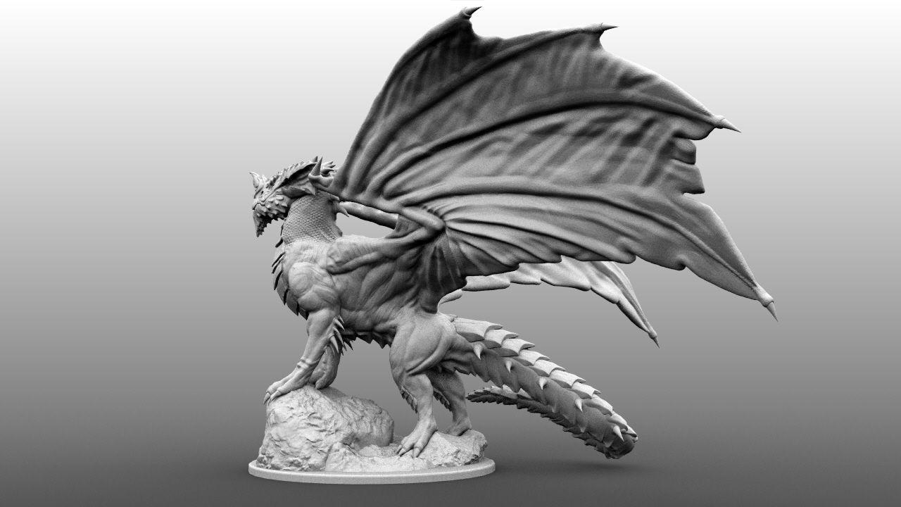 4-Inch Base Gargantuan Blue Dragon 3D print model_18