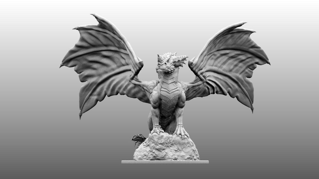 4-Inch Base Gargantuan Blue Dragon 3D print model_14