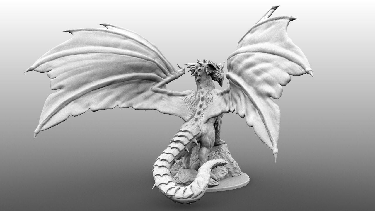 4-Inch Base Gargantuan Blue Dragon 3D print model_21