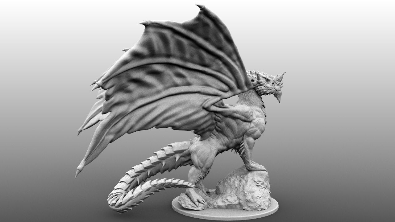 4-Inch Base Gargantuan Blue Dragon 3D print model_22
