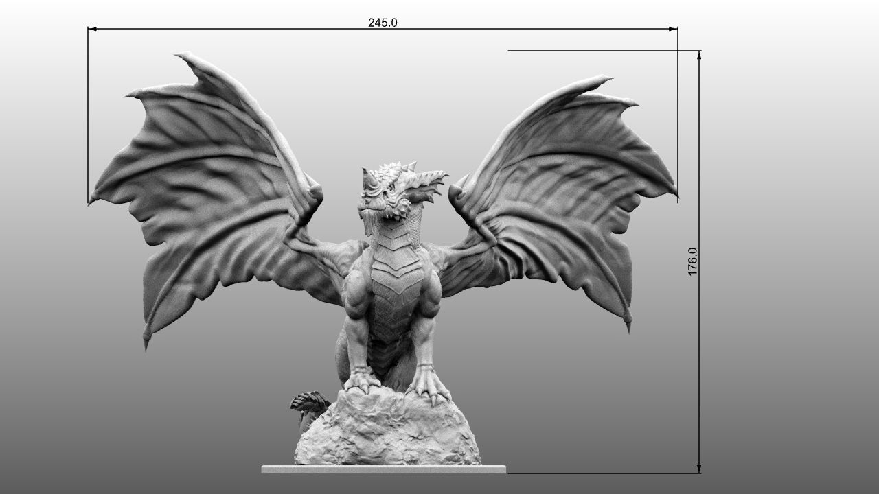 4-Inch Base Gargantuan Blue Dragon 3D print model_8