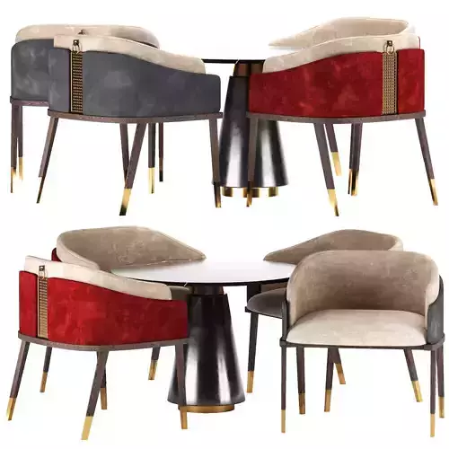 velvet table minotti chair dinig set