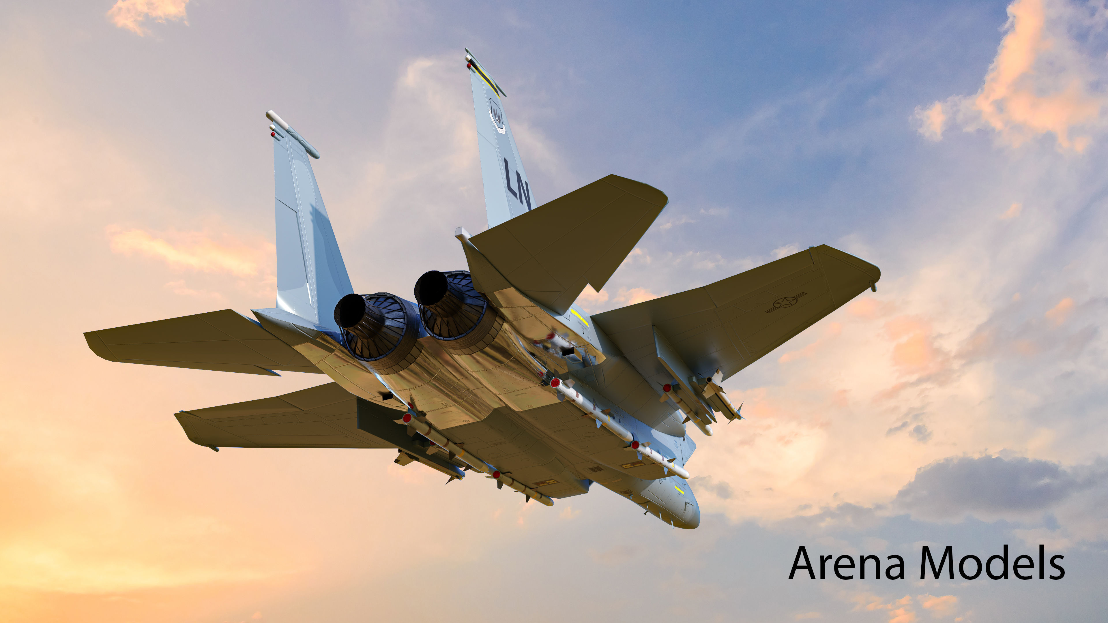 F-15 Eagle With 11 Different Textures Low-poly 3D model_27