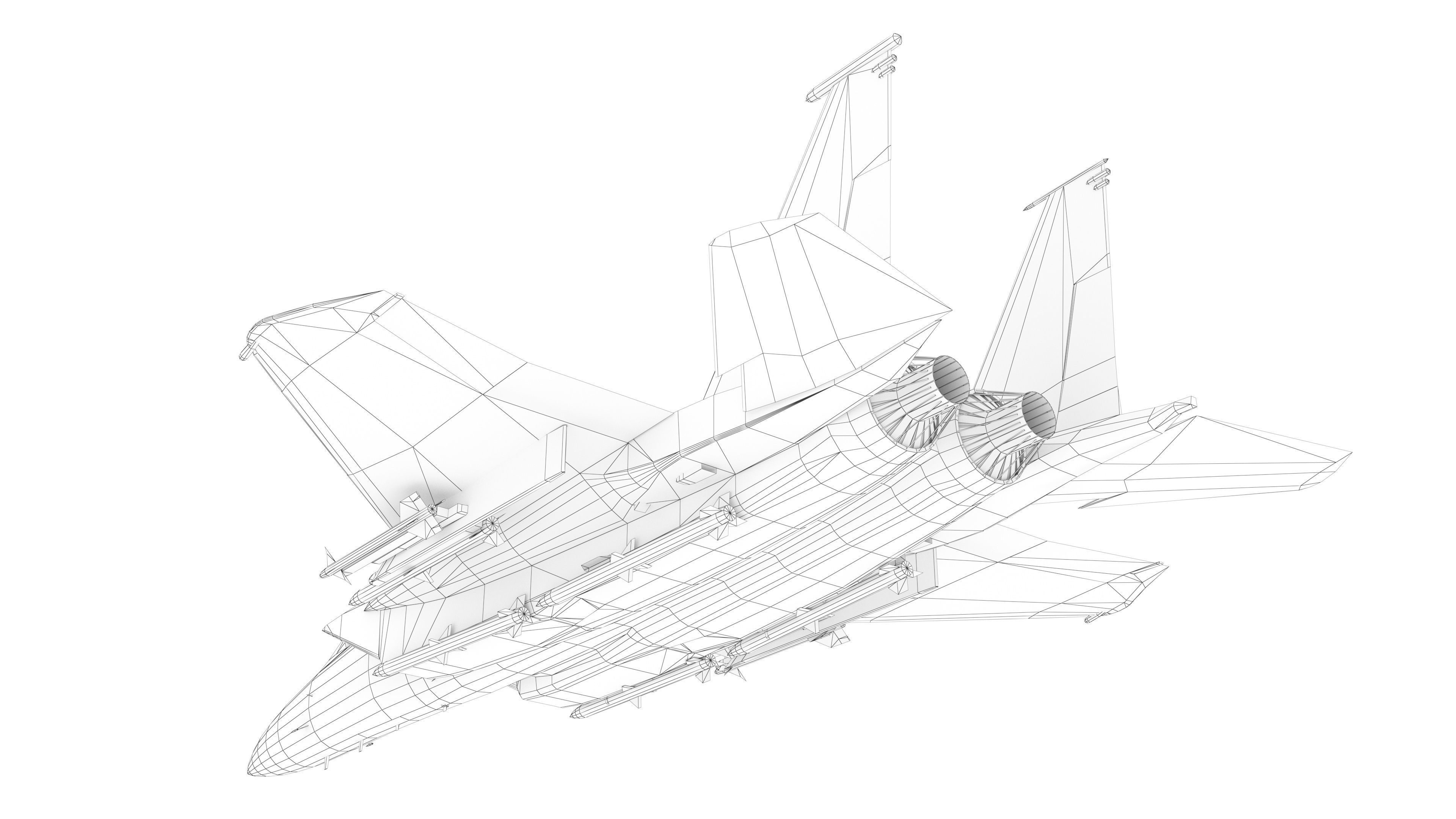 F-15 Eagle With 11 Different Textures Low-poly 3D model_46