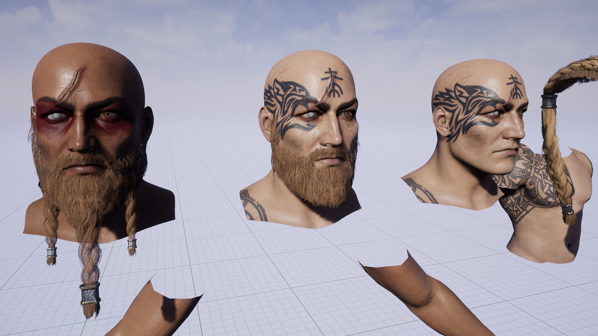 Viking warrior Low-poly 3D model_17