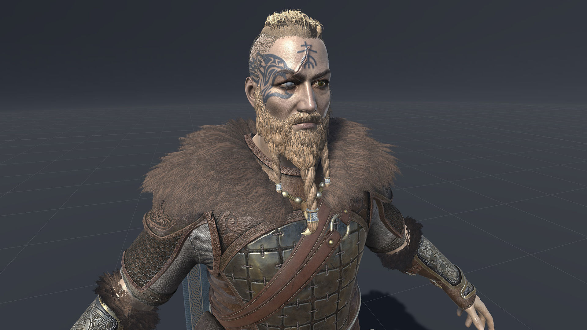 Viking warrior Low-poly 3D model_24