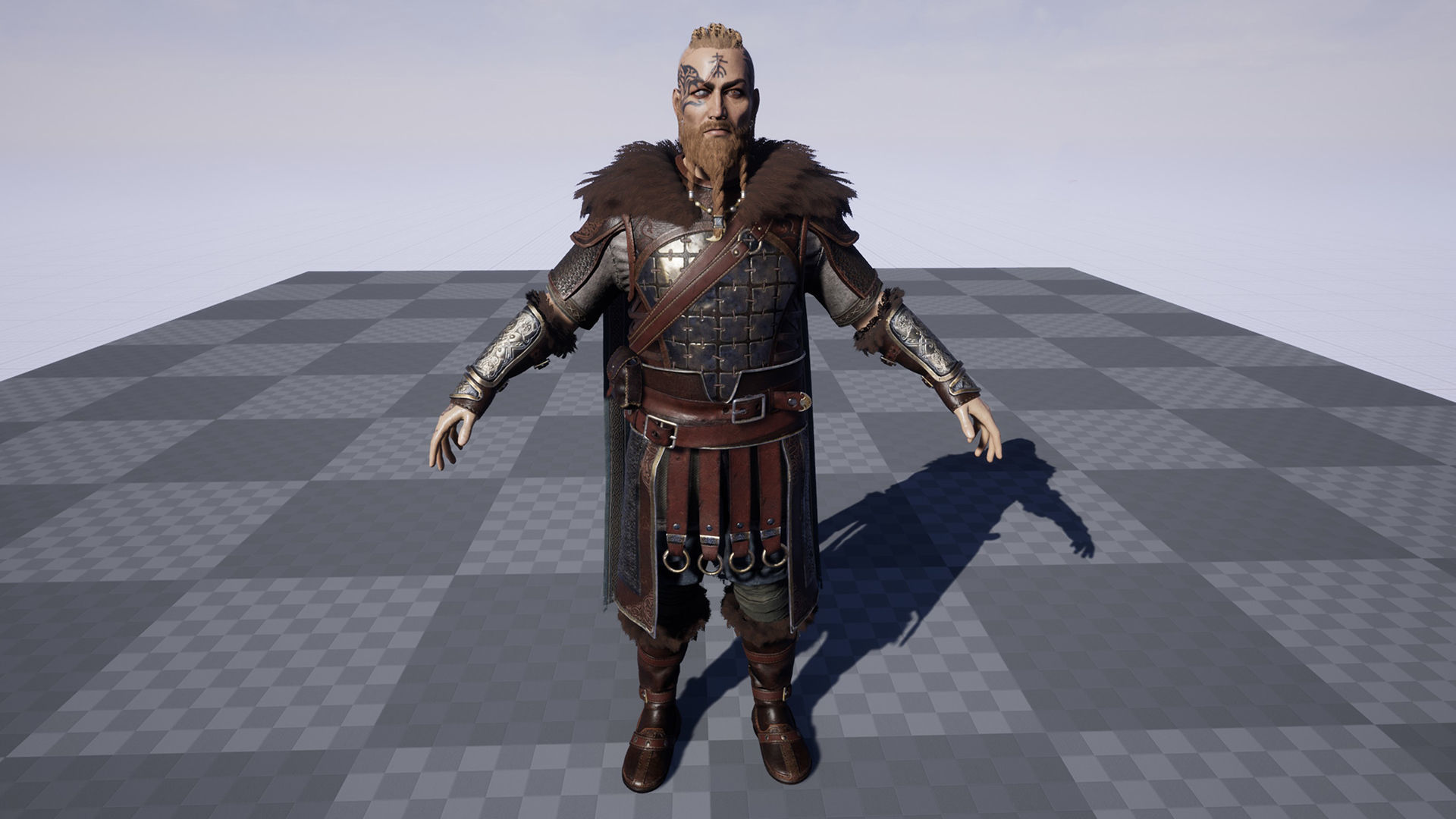 Viking warrior Low-poly 3D model_12