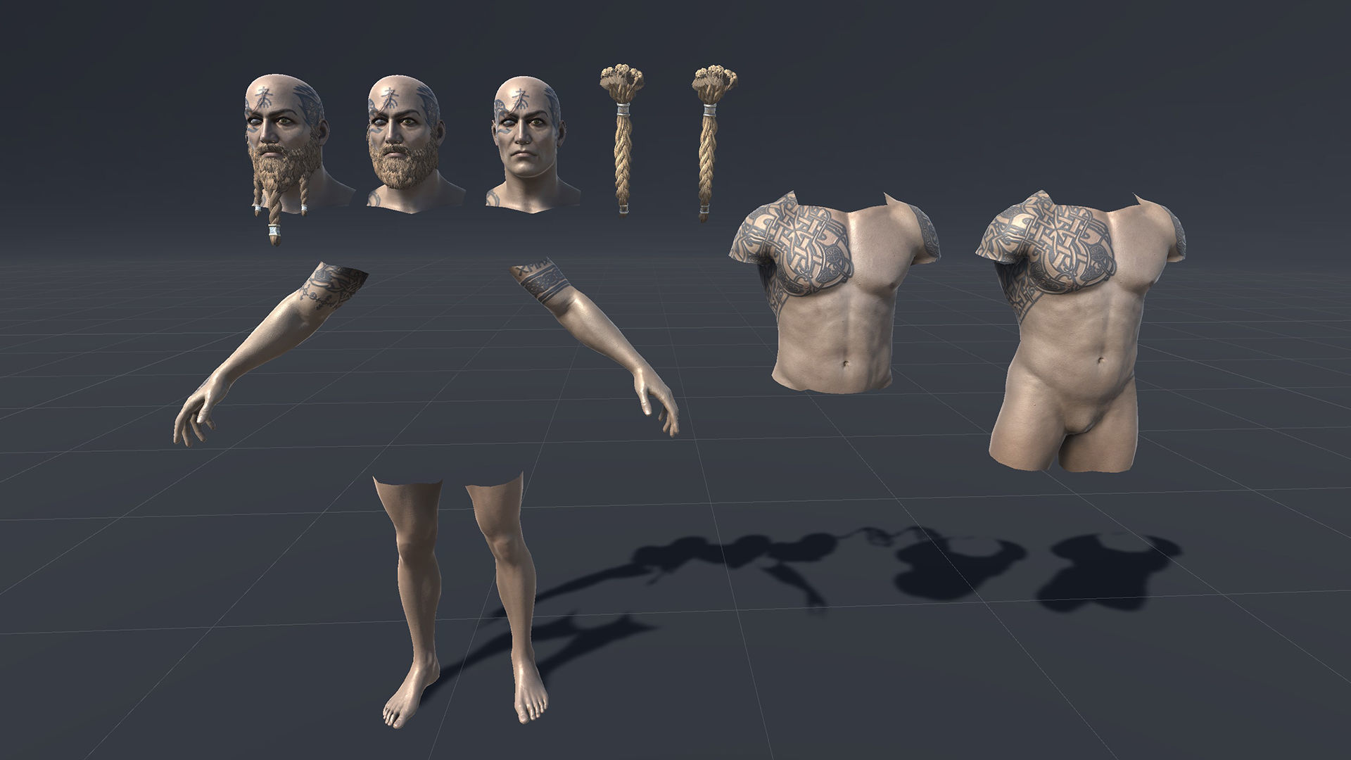 Viking warrior Low-poly 3D model_25