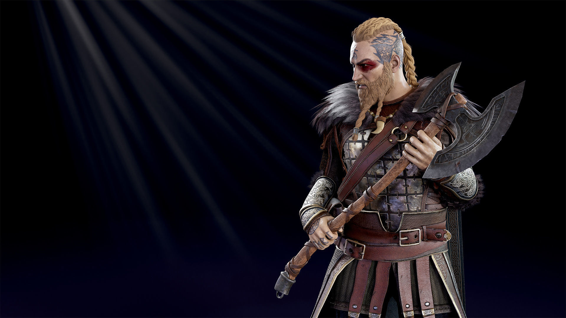 Viking warrior Low-poly 3D model_7