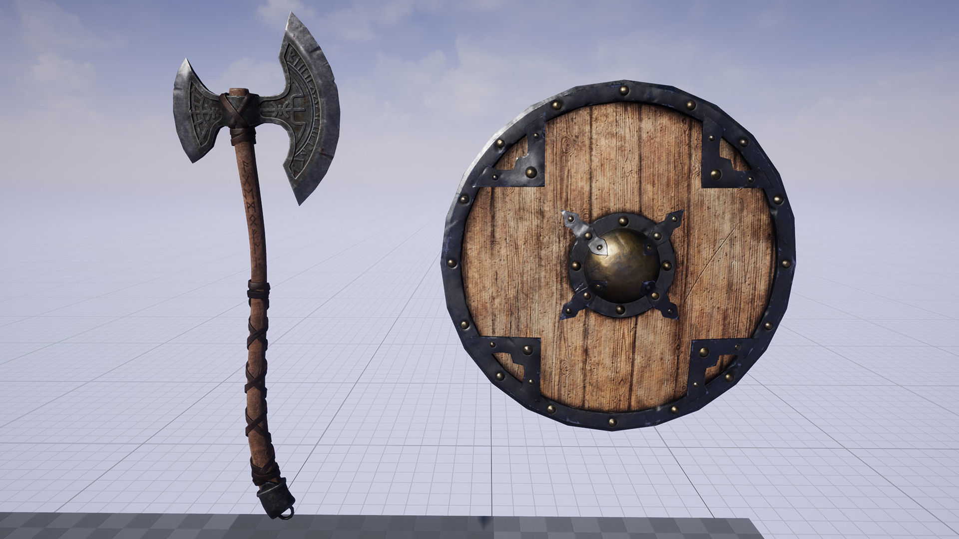 Viking warrior Low-poly 3D model_15