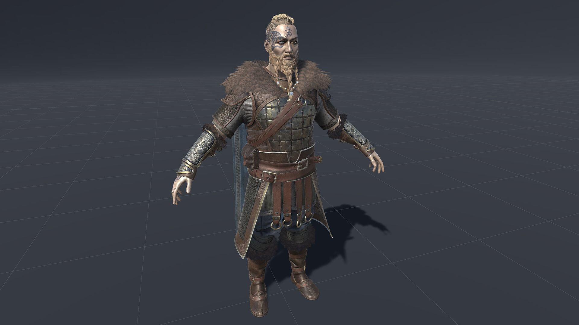 Viking warrior Low-poly 3D model_23